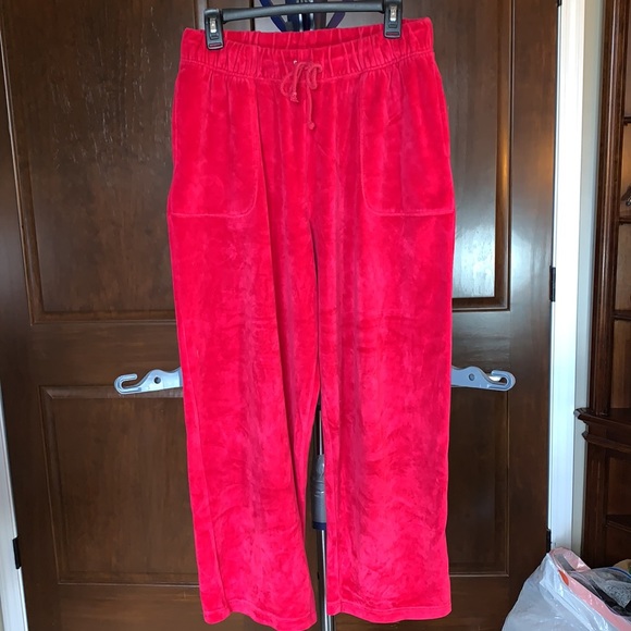 Red Velvet Lounge Pants Size L EUC - Picture 3 of 7